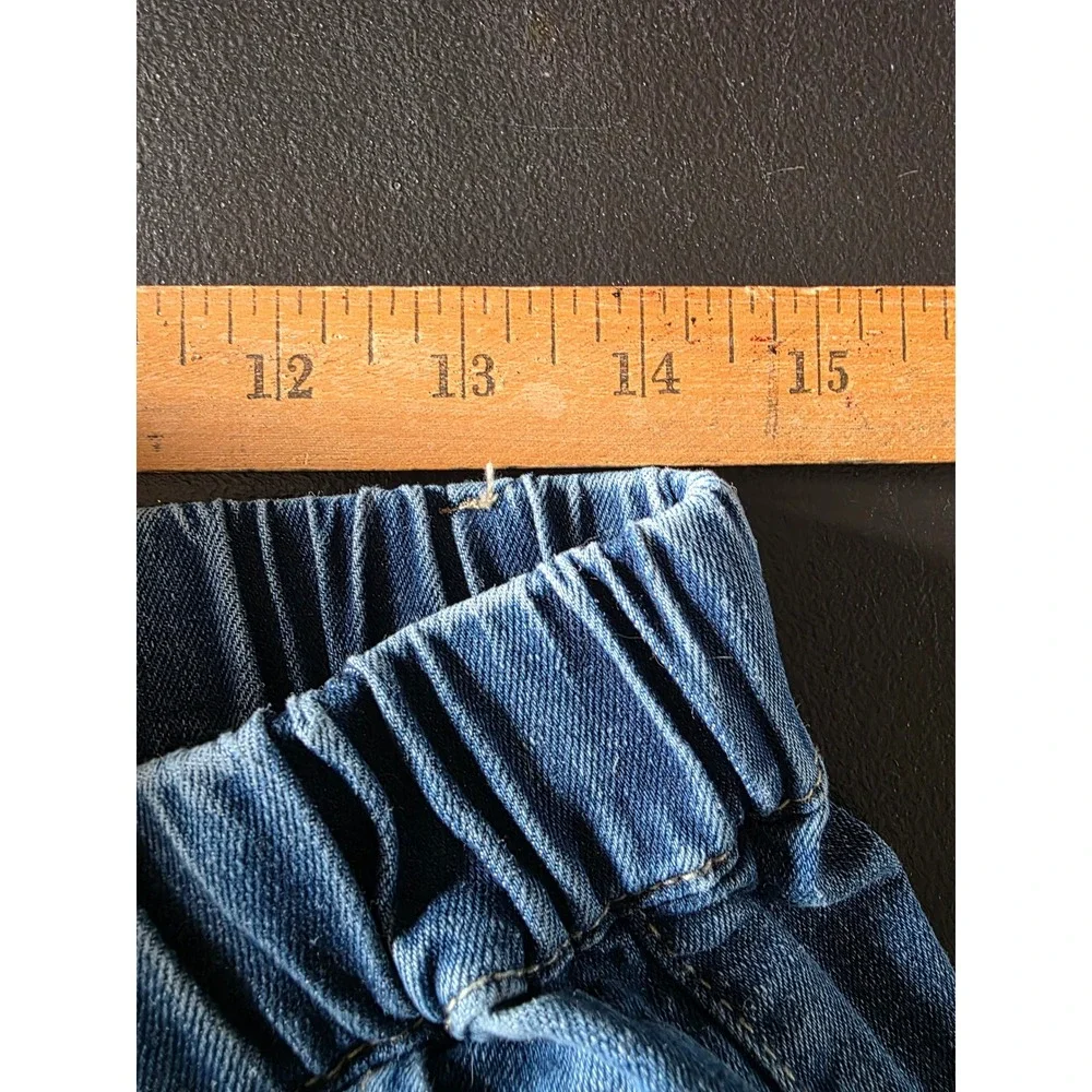 ZESICA Womens Wide Leg Drawstring Denim Pants Blue Elastic Waist Jeans Large - Picture 9 of 9